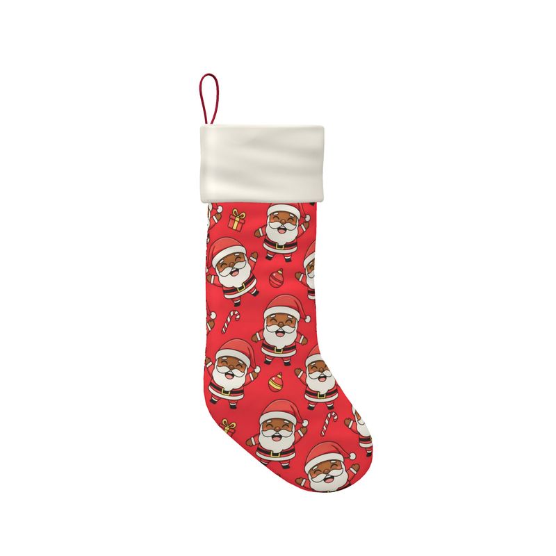 Black Santa Smiles Christmas Stocking