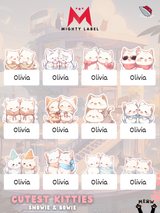 Cutest Kitties Personalised Iron-On Labels - Wash & Tumble Dry Safe for Uniforms | The Mighty Label