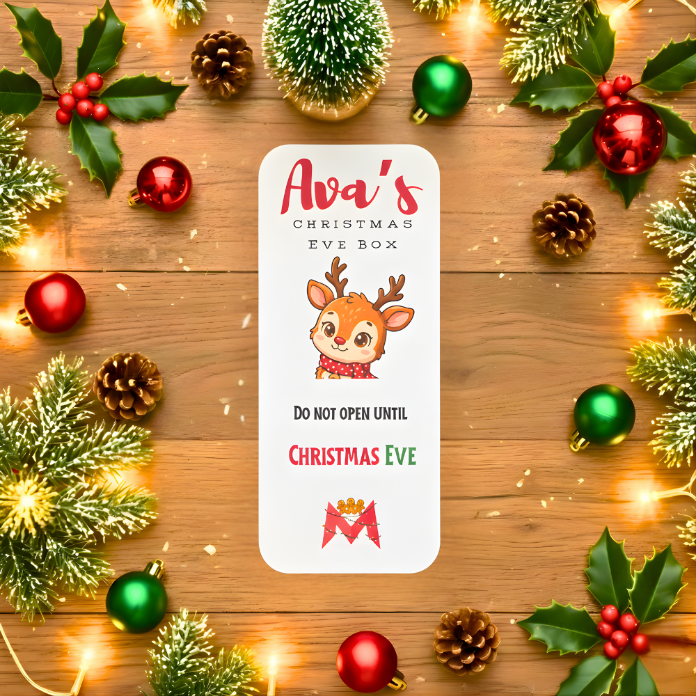 Personalised Christmas Reindeer Tamper Seals | The Mighty Label (Pack of 4)