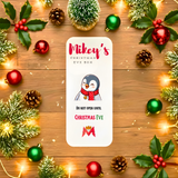 Personalised Christmas Penguin Tamper Seals | The Mighty Label (Pack of 4)