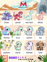 Cute Dinosaur Name Labels for Kids - Durable Vinyl for Lunchboxes & Bottles | The Mighty Label