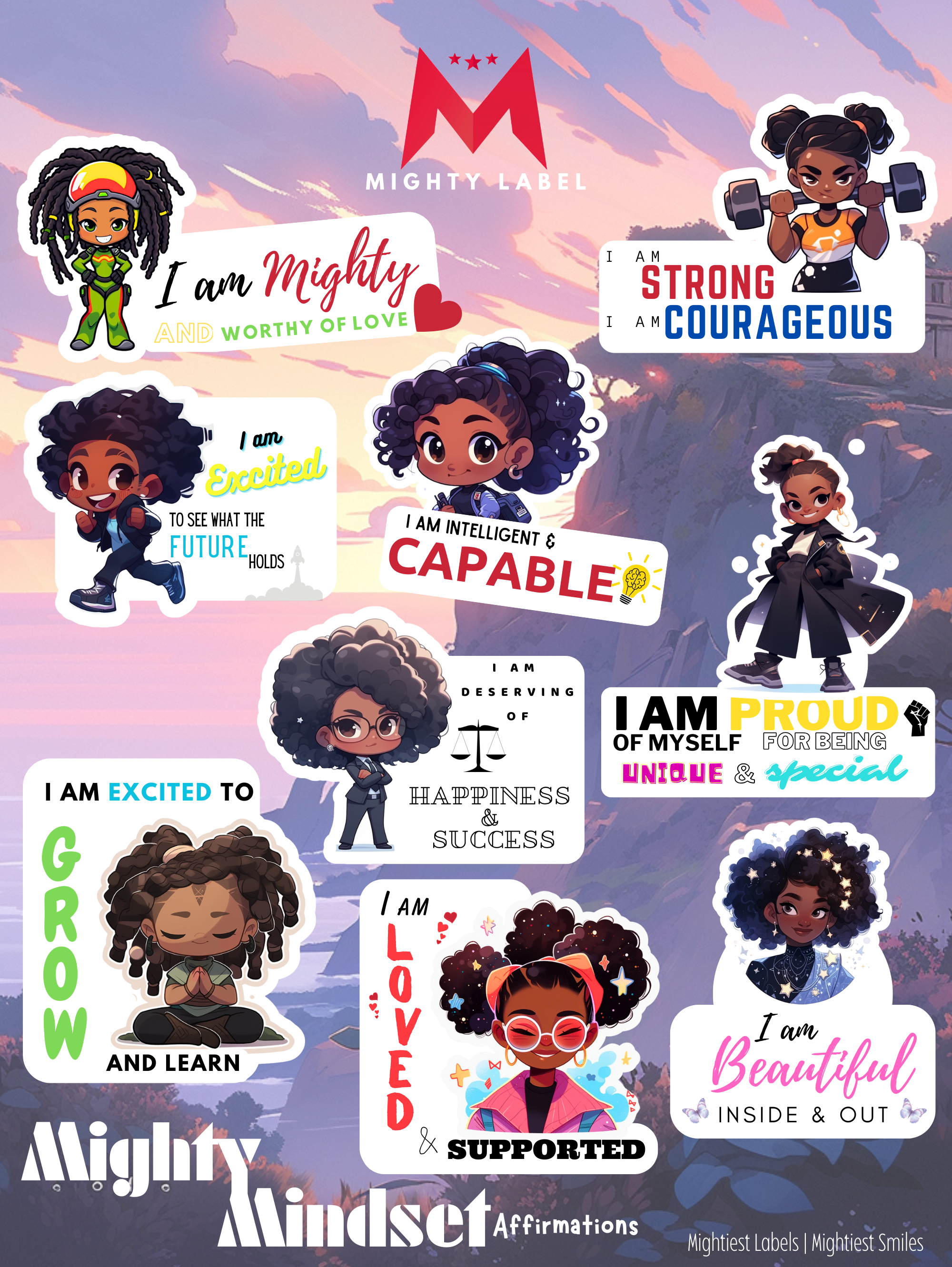 Mighty Mindset Sticker Pack - Positive Affirmations for Girls | The Mighty Label