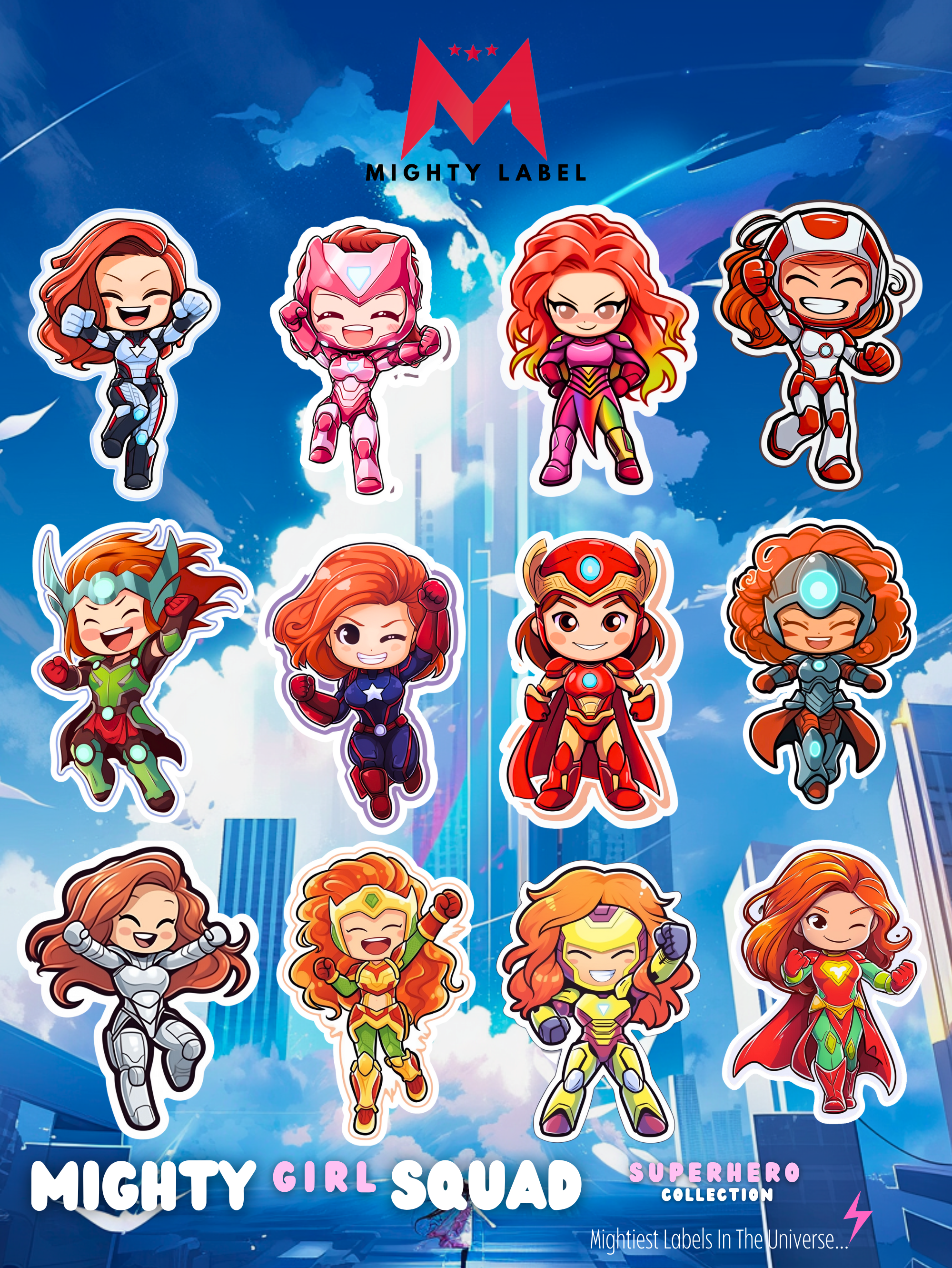 Mighty Girl Squad Sticker Decals - To Unleash Their Inner Hero | The Mighty Label (Red Head)