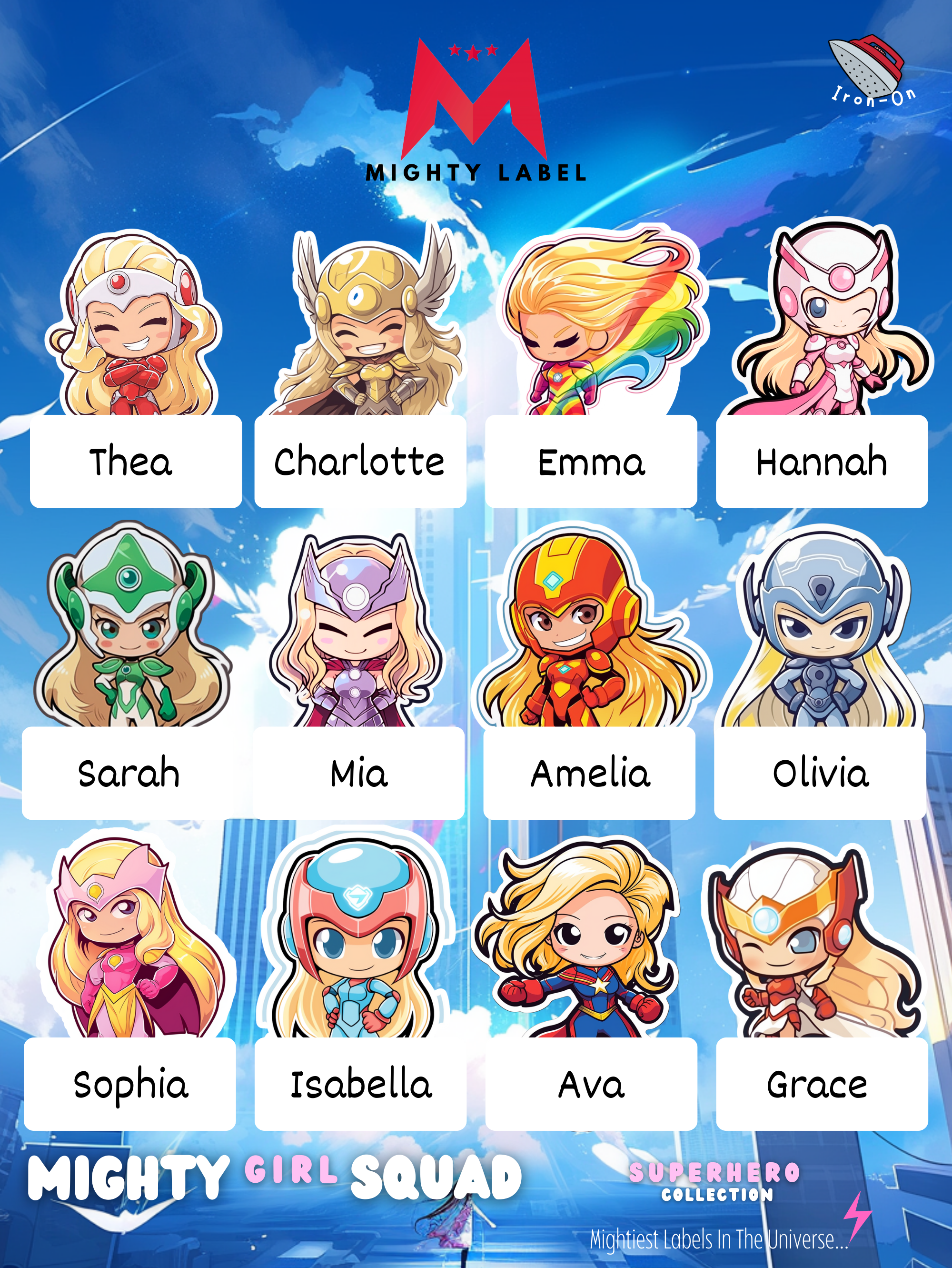 Mighty Girl Squad Iron-On Labels - To Unleash Their Inner Hero | The Mighty Label (Blonde)