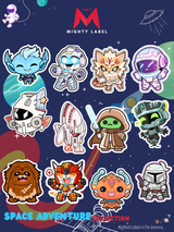 Space Adventure Sticker Pack - 12 Water-Resistant Vinyl Decals for Kids | The Mighty Label