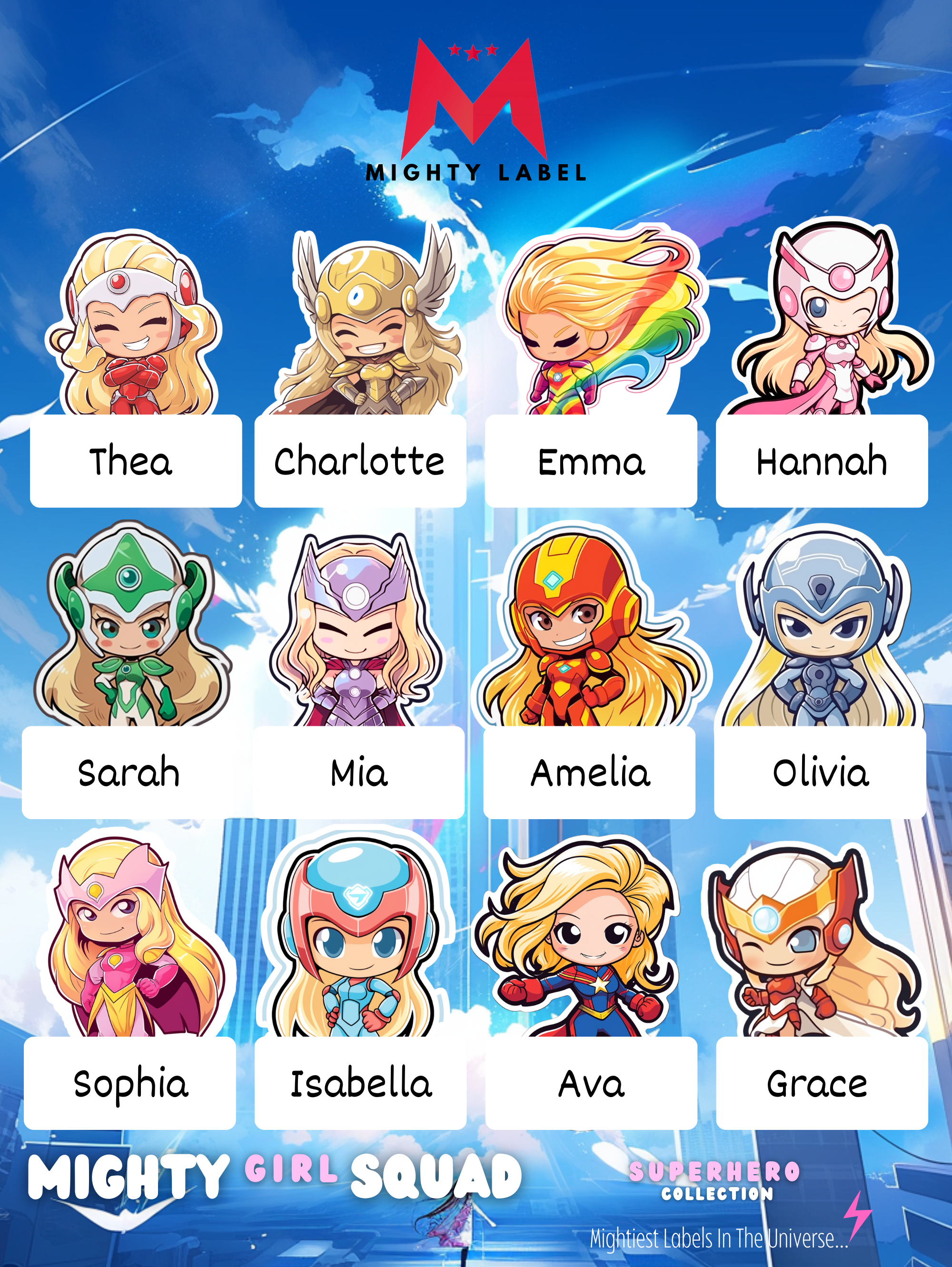 Mighty Girl Squad Name Labels - To Unleash Their Inner Hero | The Mighty Label (Blonde)