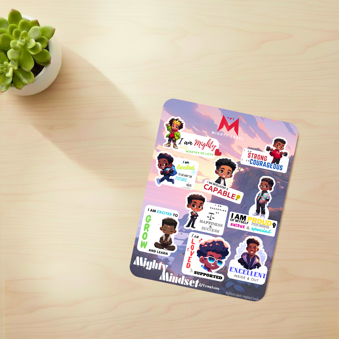 Mighty Mindset Sticker Pack - Positive Affirmations for Boys | The Mighty Label