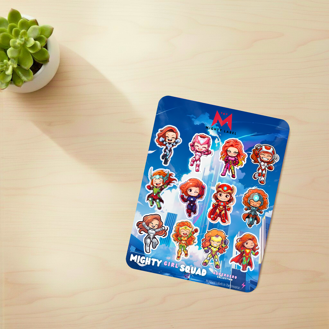 Mighty Girl Squad Sticker Decals - To Unleash Their Inner Hero | The Mighty Label (Red Head)