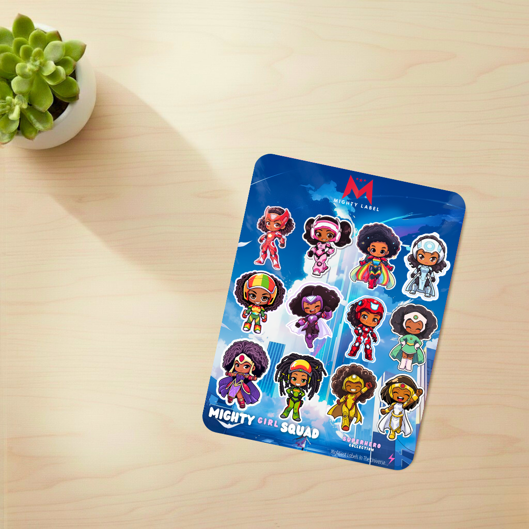 Mighty Girl Squad Sticker Decals - To Unleash Their Inner Hero | The Mighty Label (Black Characters)