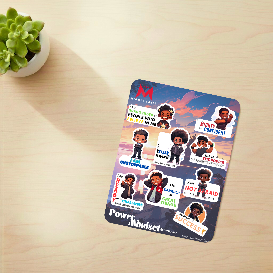 Power Mindset Sticker Pack - Positive Affirmations for Boys | The Mighty Label