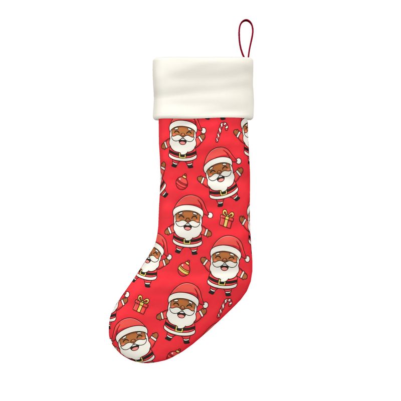Black Santa Smiles Christmas Stocking