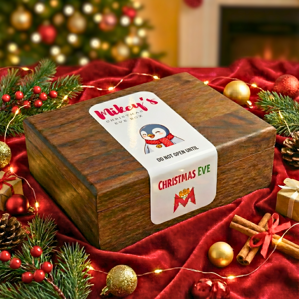 Personalised Christmas Penguin Tamper Seals | The Mighty Label (Pack of 4)