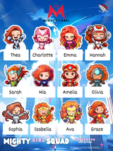 Mighty Girl Squad Iron-On Labels - To Unleash Their Inner Hero | The Mighty Labels (Red Head)