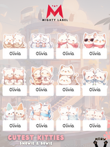 Cutest Kitties Vinyl Name Labels - Durable for Lunchboxes & Bottles | The Mighty Label