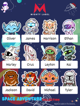 Space Adventure Iron-On Clothing Labels - Washer & Dryer Safe Personalised Tags | The Mighty Label