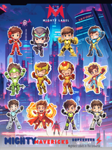 Superhero Vinyl Stickers (12-Pack) - For Water Bottles, Laptops & More | The Mighty Label (Brunette)